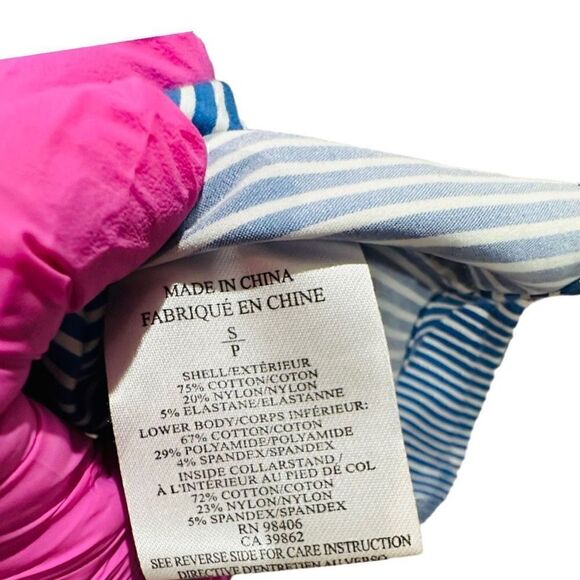 THEORY Striped Bottom Down Collared Dress Shirt Top Blouse Size Small - Picture 4 of 5